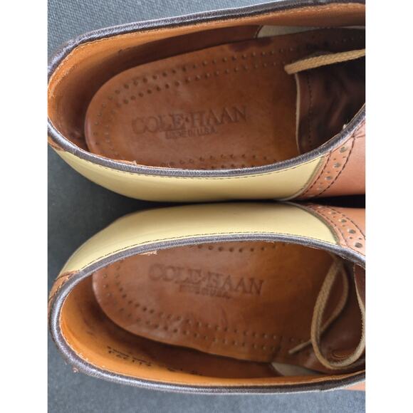 Cole Haan Men\'s Saddle Shoes Leather Brown/Beige Size 13 D/B Made in USA main image 4